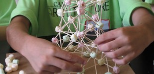 Image of toothpick structure created by Camp Architecture student Peter Beals